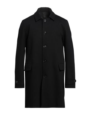 Hōsio Man Coat Black Size 42 Viscose, Polyamide, Elastane