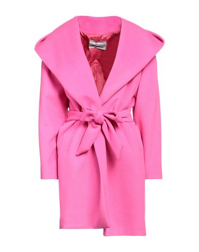 Atelier Borgo 12 Woman Coat Fuchsia Size 6 Polyester, Polyamide, Viscose In Pink