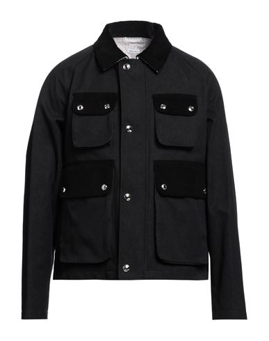Shop Thom Browne Man Denim Outerwear Black Size 3 Cotton