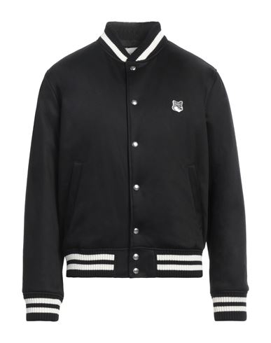 Maison Kitsuné Man Jacket Black Size Xl Cotton, Elastane, Polyester