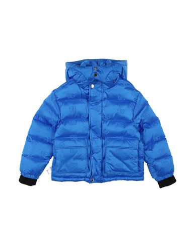 Dolce & Gabbana Toddler Boy Puffer Bright Blue Size 3 Polyamide, Virgin Wool, Elastane In Blue
