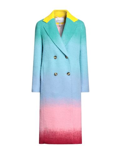 Mira Mikati Woman Coat Turquoise Size 2 Wool, Polyester In Blue