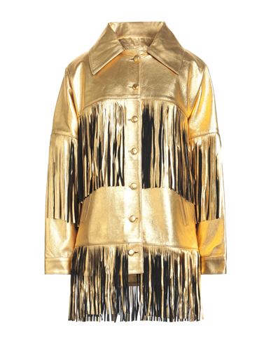 Shop Dancassab Woman Jacket Gold Size S Lambskin