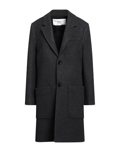 Shop Ami Alexandre Mattiussi Woman Coat Steel Grey Size 6 Wool
