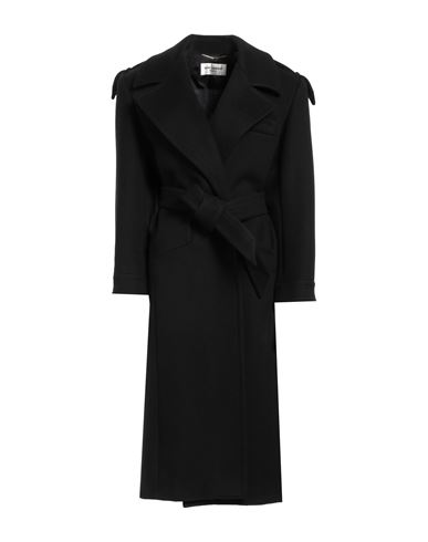 Saint Laurent Woman Coat Black Size 10 Cashmere, Wool
