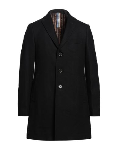 Sseinse Man Coat Black Size 38 Wool, Polyester
