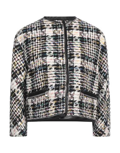 Shop Alexander Mcqueen Woman Jacket Black Size 6 Cotton, Acrylic, Synthetic Fibers, Wool, Lambskin