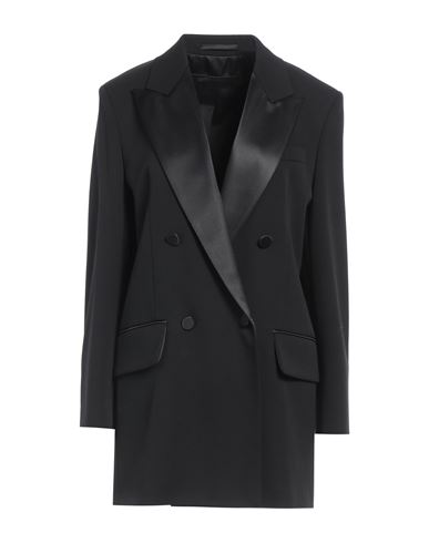 Shop Max Mara Woman Blazer Black Size 8 Virgin Wool, Elastane, Polyester