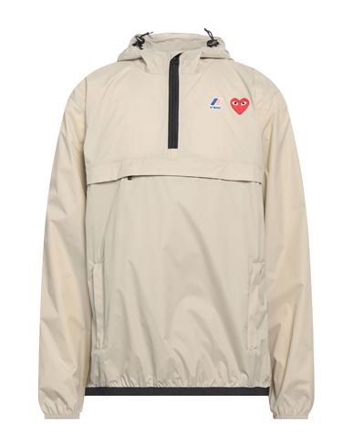 COMME DES GARCONS PLAY X K-WAY COMME DES GARÇONS PLAY X K-WAY MAN JACKET BEIGE SIZE XXL POLYAMIDE 