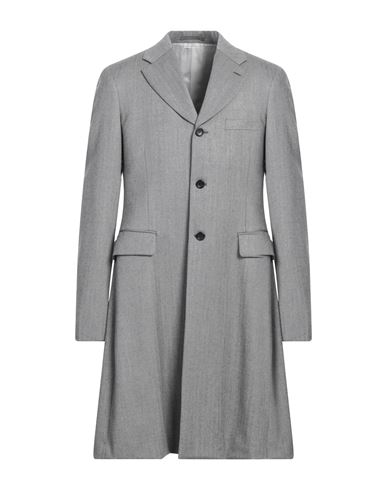 Shop Comme Des Garçons Man Overcoat & Trench Coat Grey Size L Wool