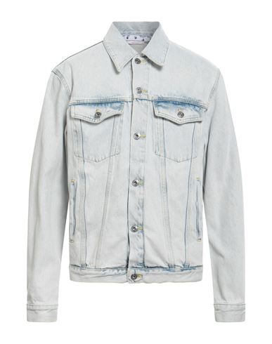 Shop Off-white Man Denim Outerwear Blue Size M Cotton, Polyester