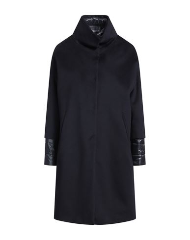 Herno Woman Coat Midnight Blue Size 12 Virgin Wool, Polyamide In Blue