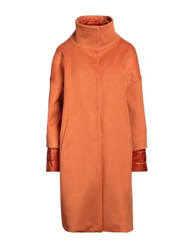 Herno Woman Coat Orange Size 8 Virgin Wool, Polyamide In Orange