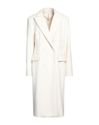 Shop Imperial Woman Coat Off White Size Xl Polyester, Viscose
