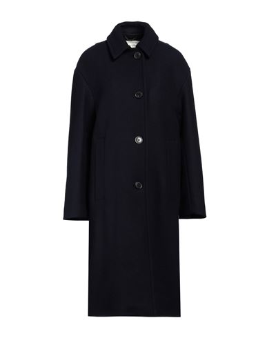 Dries Van Noten Woman Coat Midnight Blue Size Xs Wool, Polyamide In Black