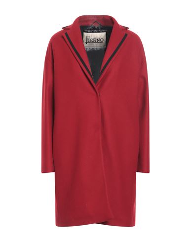 Shop Herno Woman Coat Red Size 6 Wool, Polyamide, Cotton, Viscose, Elastane