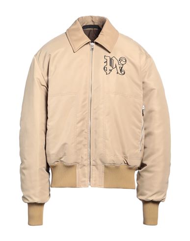 Palm Angels Man Jacket Beige Size S Polyamide, Polyester In Gold