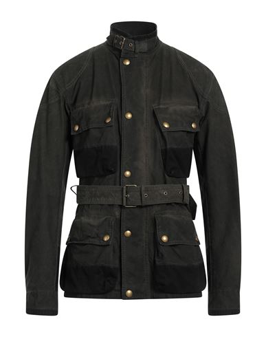 Shop Belstaff Man Jacket Dark Green Size Xxl Cotton