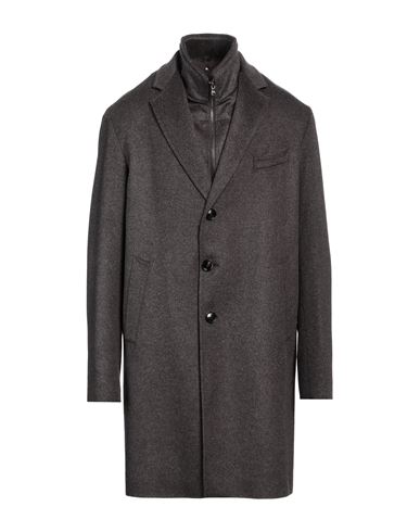 Barba Napoli Man Coat Steel Grey Size 44 Virgin Wool, Cashmere In Black
