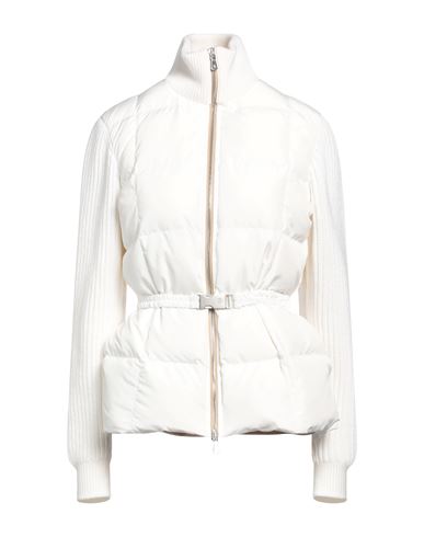 Eleventy Woman Puffer Ivory Size L Polyester, Wool In White