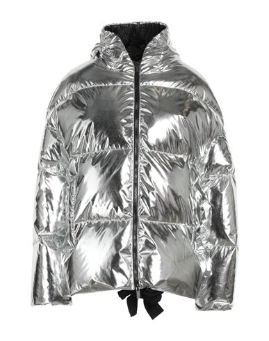Suns Woman Puffer Silver Size L Polyester In Metallic