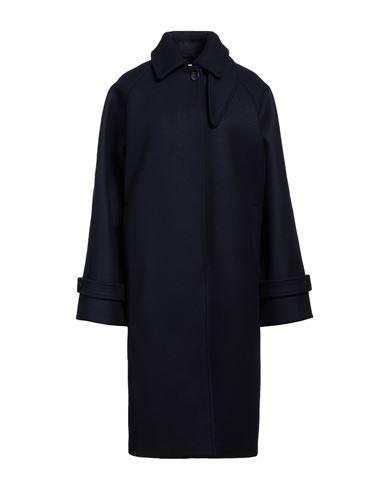 Shop Ferragamo Woman Coat Midnight Blue Size 2 Wool