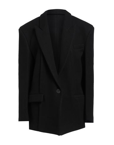 Shop Attico The  Woman Coat Black Size 4 Virgin Wool, Polyamide