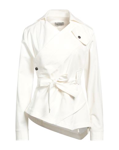Balossa Woman Overcoat & Trench Coat Ivory Size 8 Cotton, Elastane In White
