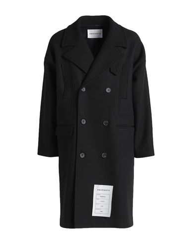 Amaranto Man Coat Black Size 36 Wool, Polyester, Polyamide