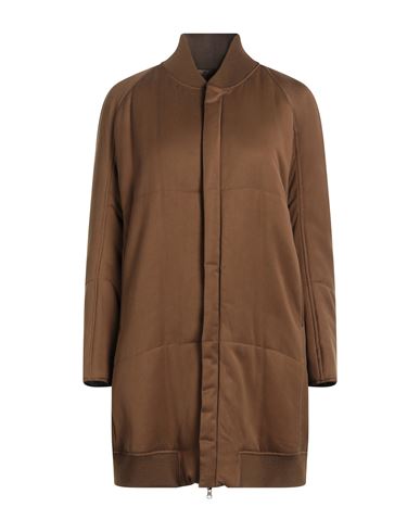 Gentryportofino Woman Coat Camel Size 10 Viscose, Cupro, Virgin Wool In Sand