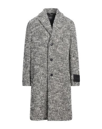Shop Versace Man Coat Black Size 40 Virgin Wool, Polyamide, Lambskin