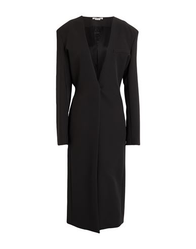 Alessandro Vigilante Woman Overcoat & Trench Coat Black Size 6 Recycled Polyester, Polyester, Elasta In Black