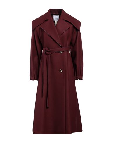 Patou Woman Coat Burgundy Size 4 Virgin Wool, Nylon In Red