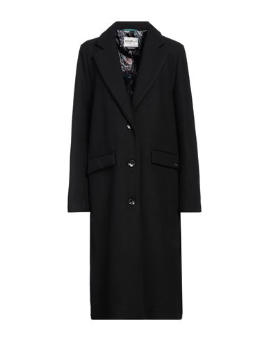 Shop Fred Mello Woman Coat Black Size Xxl Wool, Polyester, Polyamide