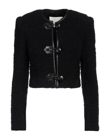 Isabel Marant Woman Jacket Black Size 10 Wool, Virgin Wool, Polyamide, Lambskin In Black