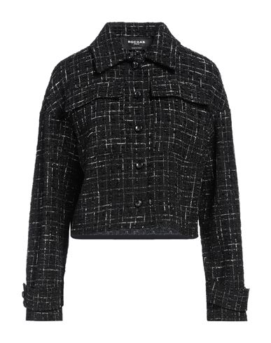 Rochas Woman Jacket Black Size 6 Polyester, Acrylic, Cotton, Metal