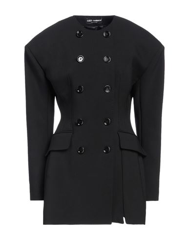 Dolce & Gabbana Woman Blazer Black Size 12 Virgin Wool, Polyamide, Elastane