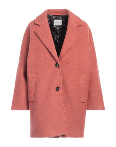 Fred Mello Woman Coat Rust Size L Wool, Polyester In Red