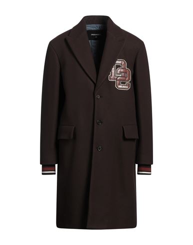 DSQUARED2 DSQUARED2 MAN COAT CHOCOLATE BROWN SIZE 38 VIRGIN WOOL, POLYAMIDE, ELASTANE 