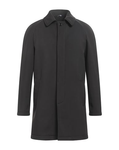 Grey Daniele Alessandrini Man Coat Black Size 36 Polyester, Elastane