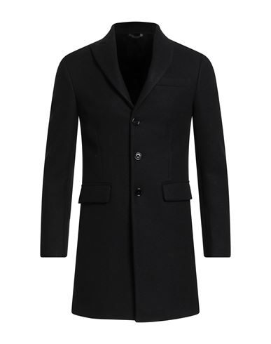 Grey Daniele Alessandrini Man Coat Black Size 34 Polyester In Black