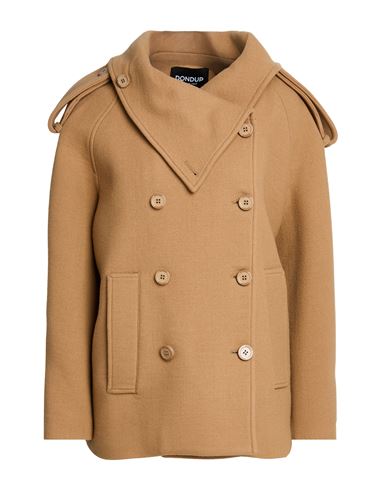 Dondup Woman Coat Camel Size 6 Virgin Wool, Polyamide, Cashmere In Brown