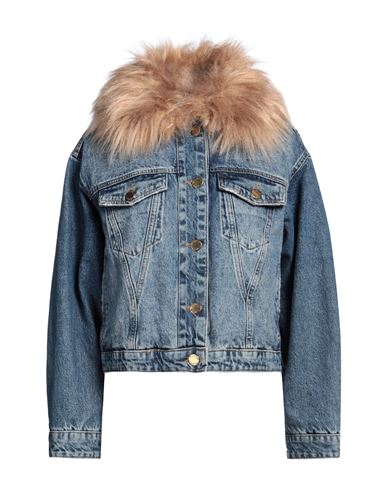 Pinko Woman Denim Outerwear Blue Size S Cotton, Acrylic In Blue
