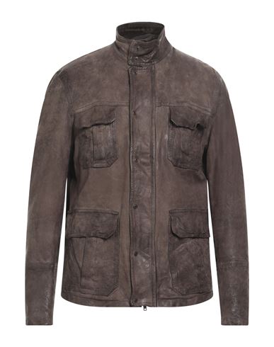Shop Salvatore Santoro Man Jacket Brown Size 44 Ovine Leather