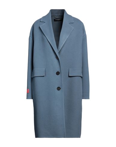 Piazza Sempione Woman Coat Slate Blue Size 6 Virgin Wool Cashmere ModeSens