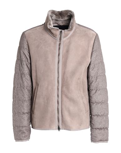 Herno Man Jacket Dove Grey Size 40 Lambskin, Silk, Cashmere In Gray