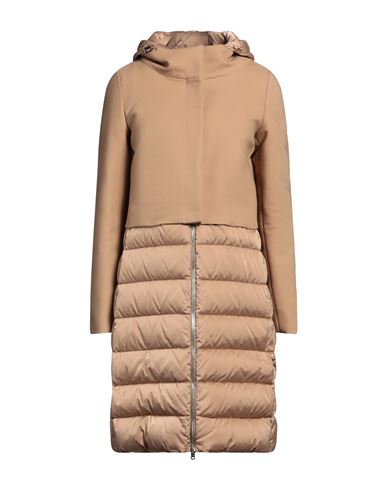 Shop Herno Woman Puffer Sand Size 6 Polyester, Cotton, Virgin Wool, Polyamide In Beige