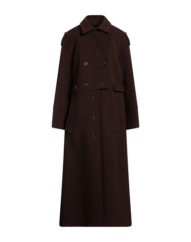 Shop Ivy & Oak Ivy Oak Woman Coat Dark Brown Size 12 Wool, Polyamide