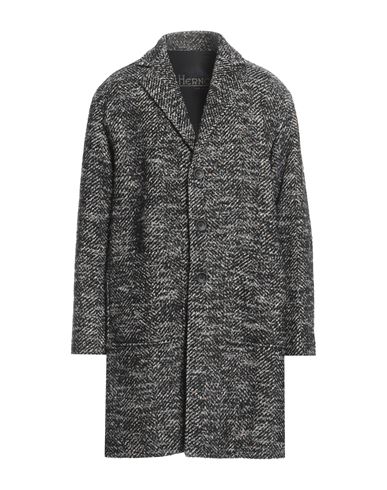 Shop Herno Man Coat Black Size 40 Wool, Mohair Wool, Alpaca Wool, Polyamide
