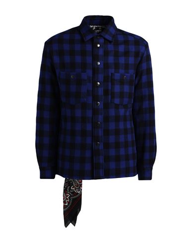 Destin Man Shirt Blue Size L Wool, Cashmere, Polyester